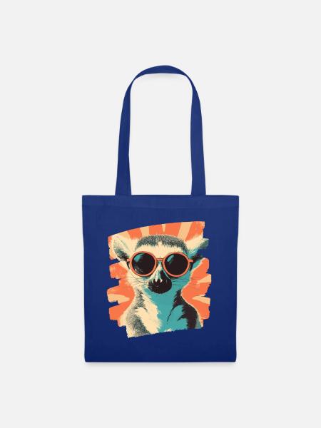 Lemur - Stoffbeutel - Royalblau