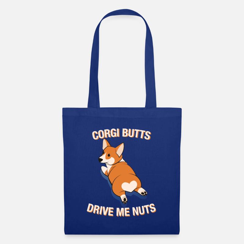 Funny Corgi Butts Drive Me Nuts Design - Stoffbeutel - Royalblau