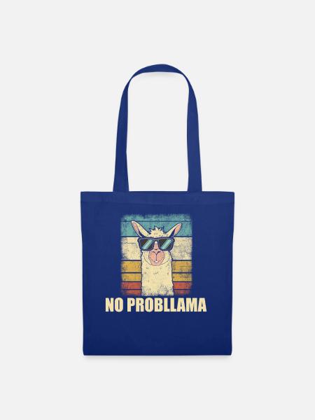 Kein Probllama Lustiges Retro-Lama - Stoffbeutel - Royalblau