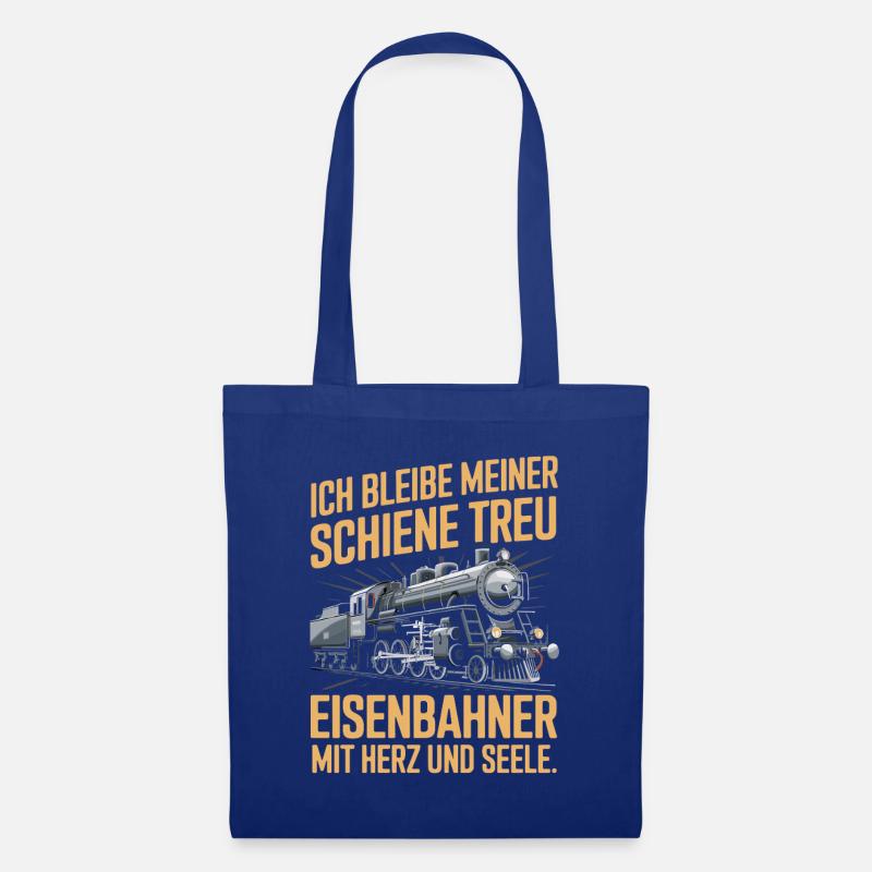  Ich Bleibe Meiner Schiene Treu Eisenbahner Mit - Stoffbeutel - Royalblau