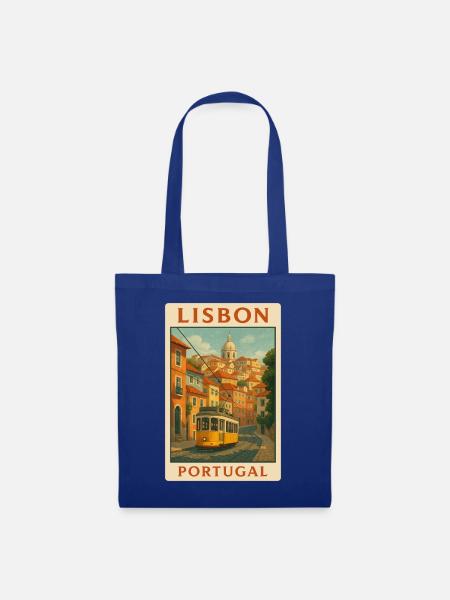 Lissabon Portugal - Stoffbeutel - Royalblau