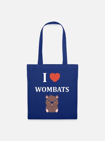 Ich liebe Soft Wombats - Stoffbeutel - Royalblau