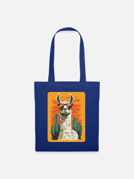 Lama - Stoffbeutel - Royalblau