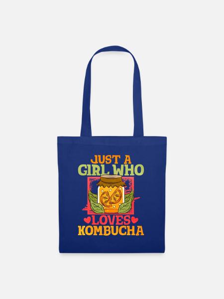 Nur ein Mädchen liebt Kombucha - Stoffbeutel - Royalblau