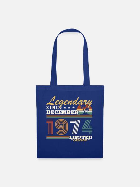 Dezember 1974 Vintage Geburtstagsgeschenk - Stoffbeutel - Royalblau