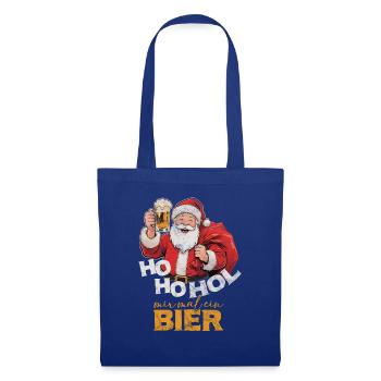 Ho ho Apporte-moi une bière Père Noël - Sac en tissu - bleu royal - Devant