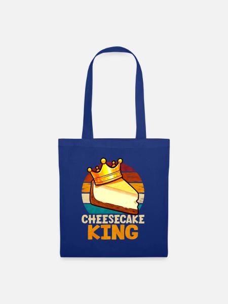 Käsekuchen König Retro - Stoffbeutel - Royalblau