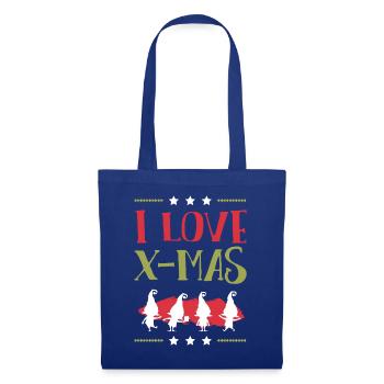 Ich Liebe Xmas Weihnachten - Stoffbeutel - Royalblau - Vorne