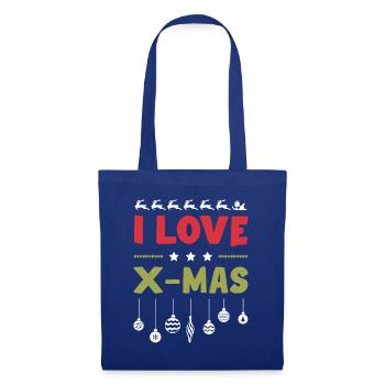 Ich Liebe Xmas Weihnachten - Stoffbeutel - Royalblau - Vorne