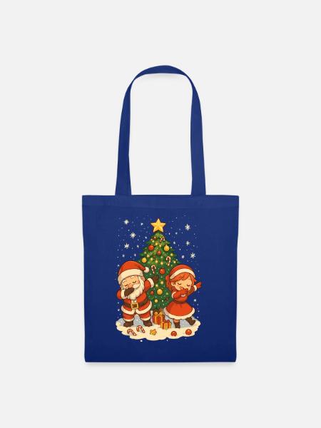 Dabbing Weihnachtsmann, Paar Shirt, lustig - Stoffbeutel - Royalblau