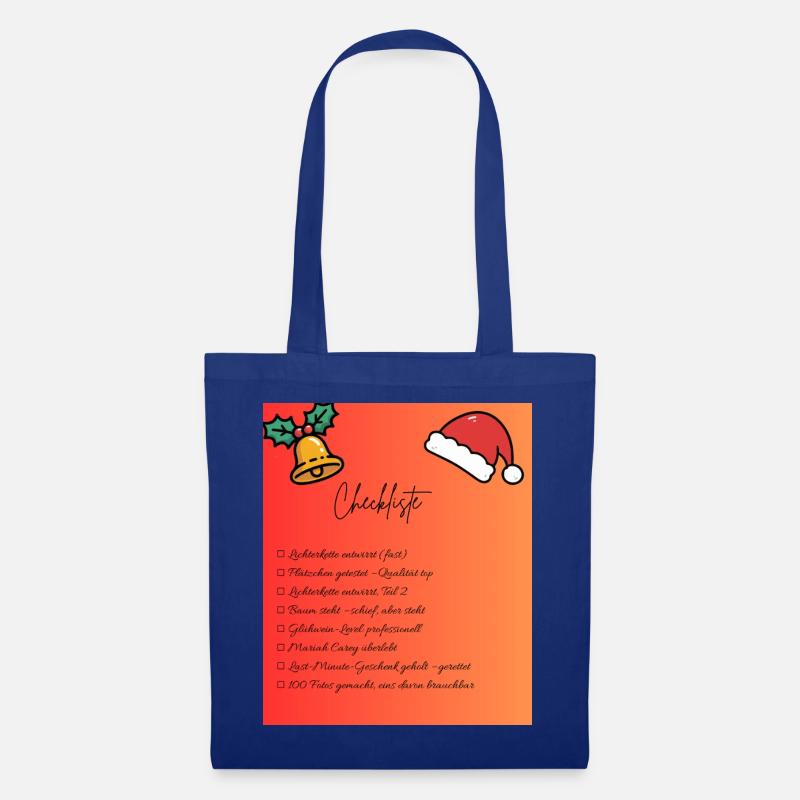 Weihnachts Checkliste Design - Stoffbeutel - Royalblau