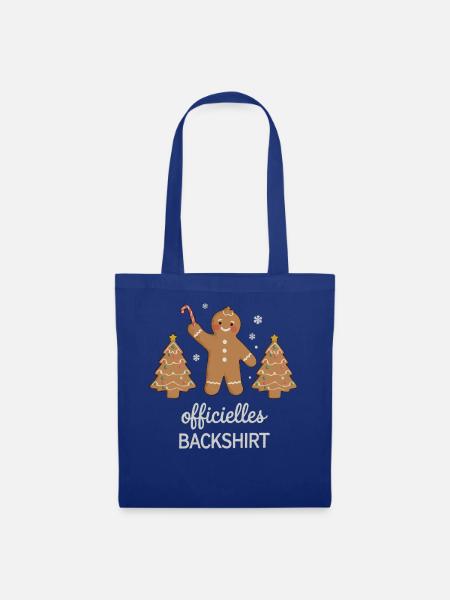 Plätzchen Backen Weihnachtszeit Kekse Lebkuchen - Stoffbeutel - Royalblau