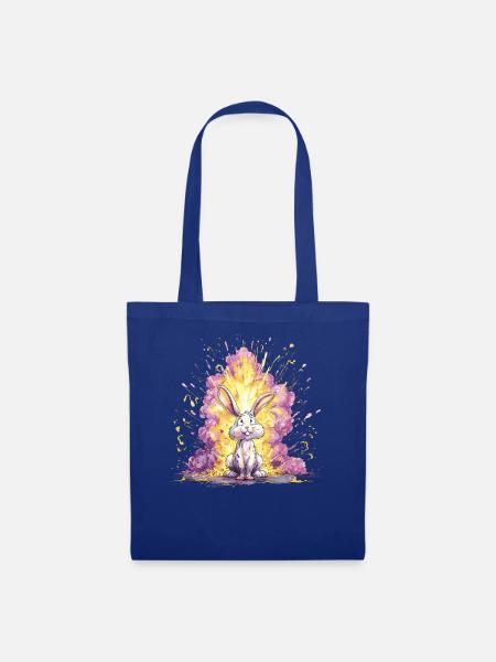 Farbexplosion Hase Illustration - Stoffbeutel - Royalblau
