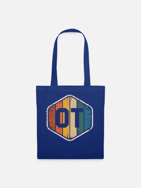 Retro OTI Schild Farbenvielfalt - Stoffbeutel - Royalblau
