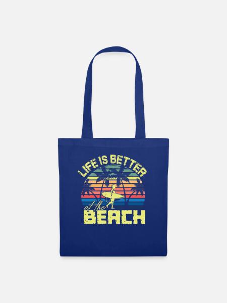 Beach Surfer Retro Sunset - Stoffbeutel - Royalblau