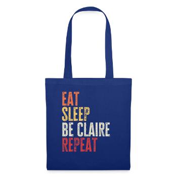 Mange, dors Be Claire, répète le nom rétro - Sac en tissu - bleu royal - Devant