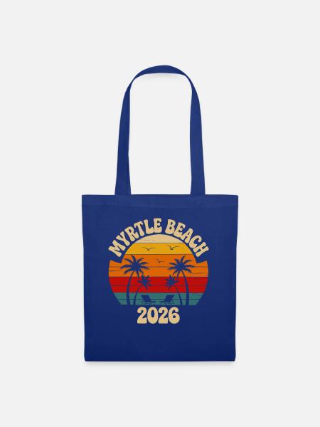 Myrtle Beach Retro Sonnenuntergang 2026 - Stoffbeutel - Royalblau