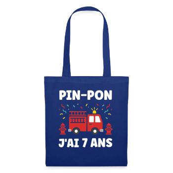Pin-Pon J’ai 7 Ans Camion de Pompiers - Sac en tissu - bleu royal - Devant