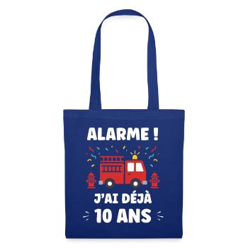 10 ans - Sac en tissu - bleu royal - Devant