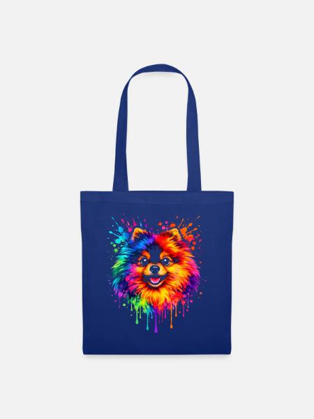 Pomeranian | Zwergspitz Pop Art - Stoffbeutel - Royalblau