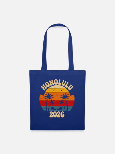 Honolulu Retro Sunset 2026 - Stoffbeutel - Royalblau