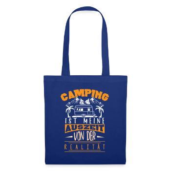 Camping Camper Wohnwagen Wohnmobil Campingplatz - Stoffbeutel - Royalblau - Vorne