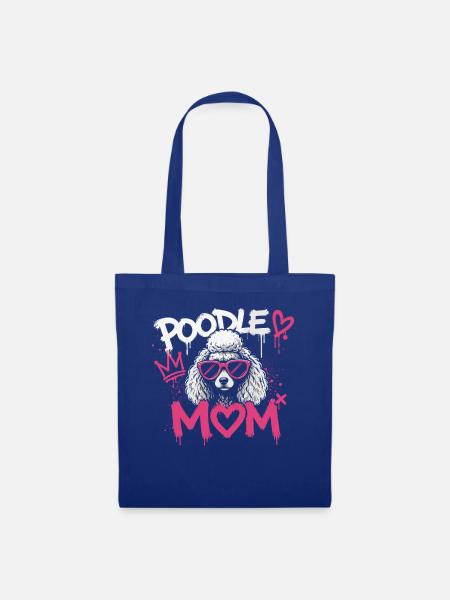 Pudel Mama Graffiti Pink - Stoffbeutel - Royalblau