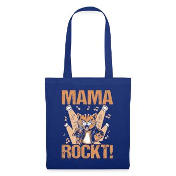 Katze Mutter Kater Coole Rocker Mama - Stoffbeutel - Royalblau - Vorne
