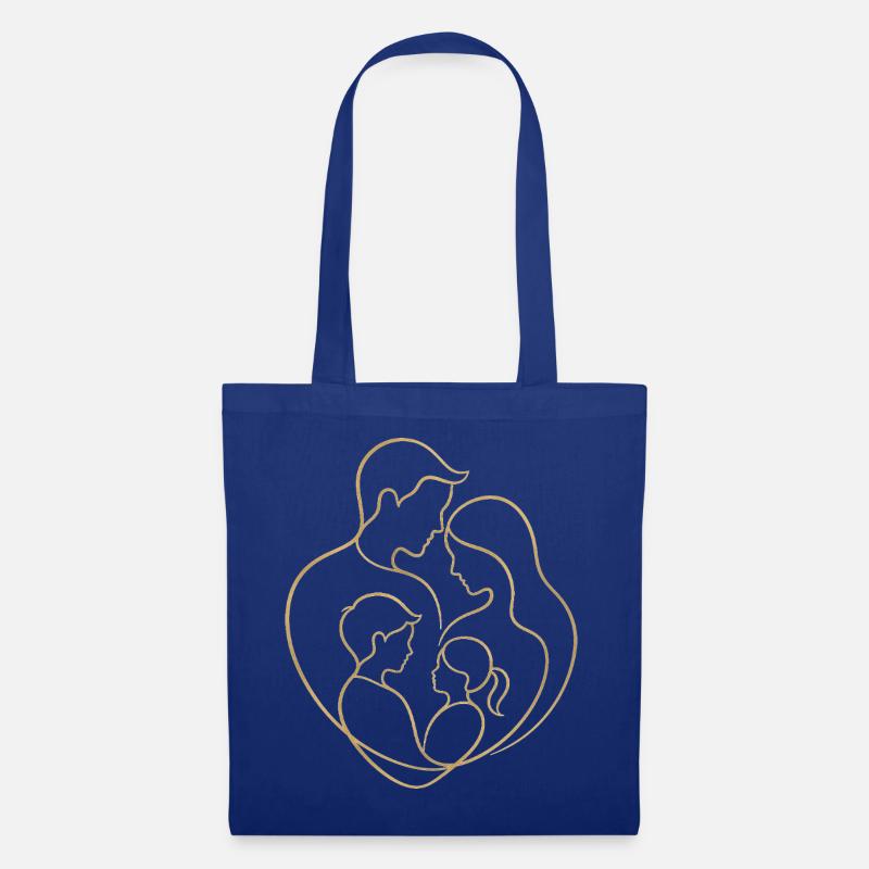 Familie vereint im Herzen – Vatertags-Muttertagsgeschenk - Stoffbeutel - Royalblau