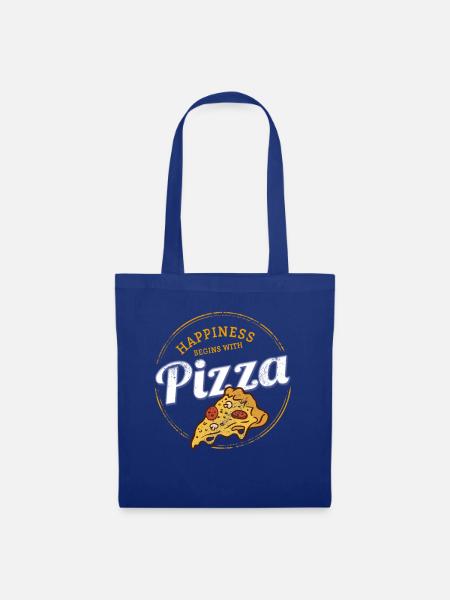 Pizza Napoletana Retro Snack Vintage Käse Design - Stoffbeutel - Royalblau