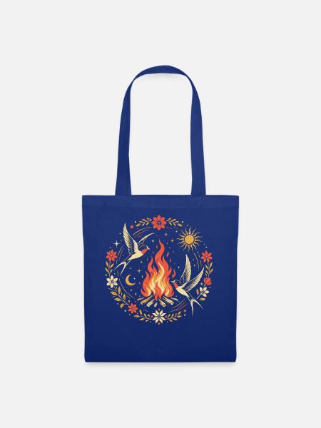 Kupala-Schwalben-Lagerfeuer - Stoffbeutel - Royalblau