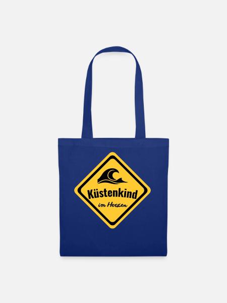 Küstenkind im Herzen - Stoffbeutel - Royalblau