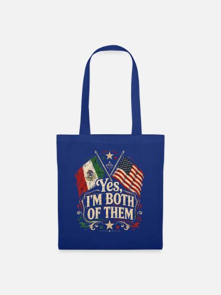 Ich bin beides Mexiko USA - Stoffbeutel - Royalblau