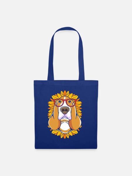 Basset Hound - Stoffbeutel - Royalblau