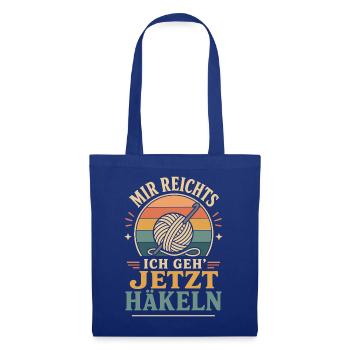 Mir Reichts Ich Geh Jetzt Häkeln Vintage Spruch - Stoffbeutel - Royalblau - Vorne