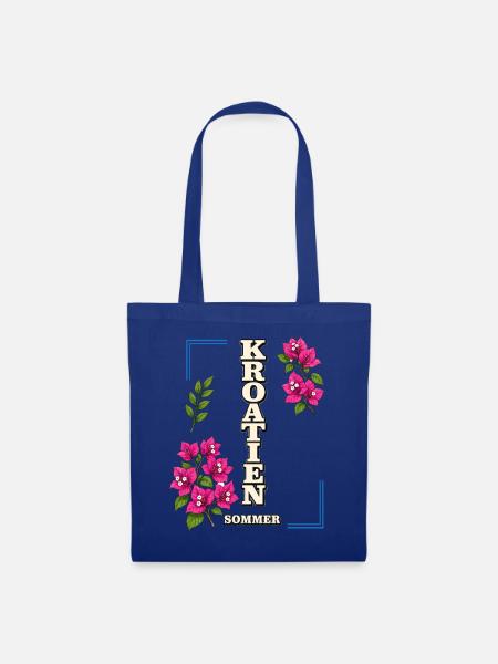 Kroatien Sommer mit Bougainvillea-Blüten - Stoffbeutel - Royalblau