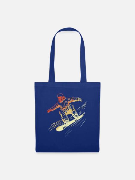 Snowboarder Retro Stil - Stoffbeutel - Royalblau