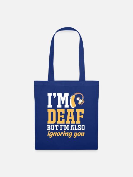 Taub Taubheit Deaf Gebärdensprache - Stoffbeutel - Royalblau