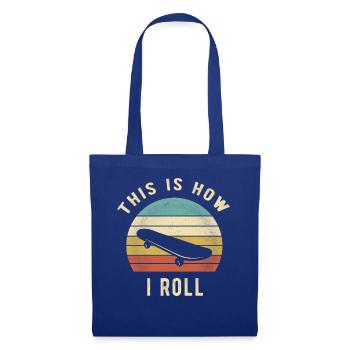 Retro-Skateboard-Liebhaber-Geschenk So rolle ich - Stoffbeutel - Royalblau - Vorne