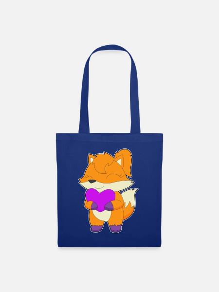 Fuchs Herz - Stoffbeutel - Royalblau