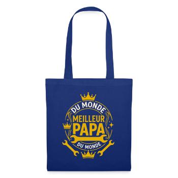 Meilleur Papa Du Monde Bricoleur Rétro - Sac en tissu - bleu royal - Devant