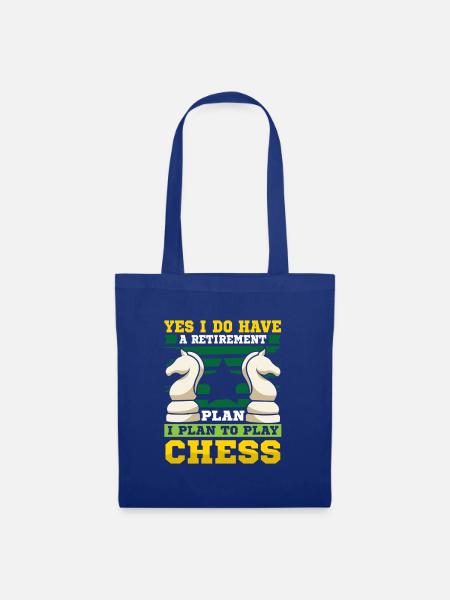 Schach Schachspieler Schachbrett - Stoffbeutel - Royalblau