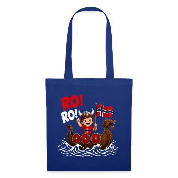 Norwegischer Wikinger Drachenboot - Stoffbeutel - Royalblau - Vorne
