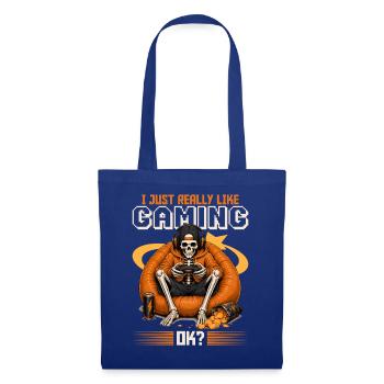 Skeleton Gamer Gaming Halloween - Stoffbeutel - Royalblau - Vorne