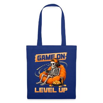 Skeleton Gamer Gaming Halloween - Stoffbeutel - Royalblau - Vorne