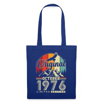 Original Oktober 1976 – 50. Geburtstag Vintage - Stoffbeutel - Royalblau - Vorne