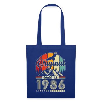 Original Oktober 1986 – 40. Geburtstag Vintage - Stoffbeutel - Royalblau - Vorne