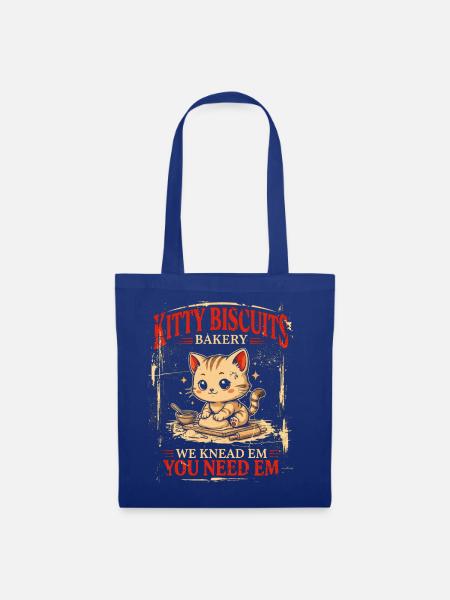 Kitty Biscuits Bäckerei: Wir kneten sie - Stoffbeutel - Royalblau