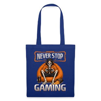 Skeleton Gamer Gaming Halloween - Stoffbeutel - Royalblau - Vorne