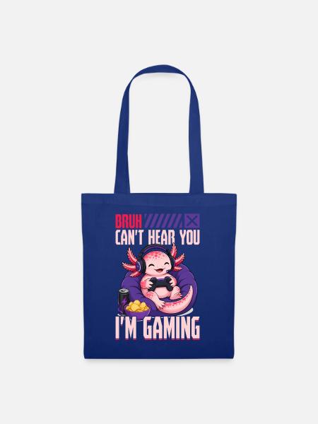 Funny Axolotl Gamer Gaming - Stoffbeutel - Royalblau